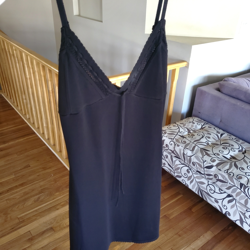 Meshki NWT Black Scallop Trim Mini Dress